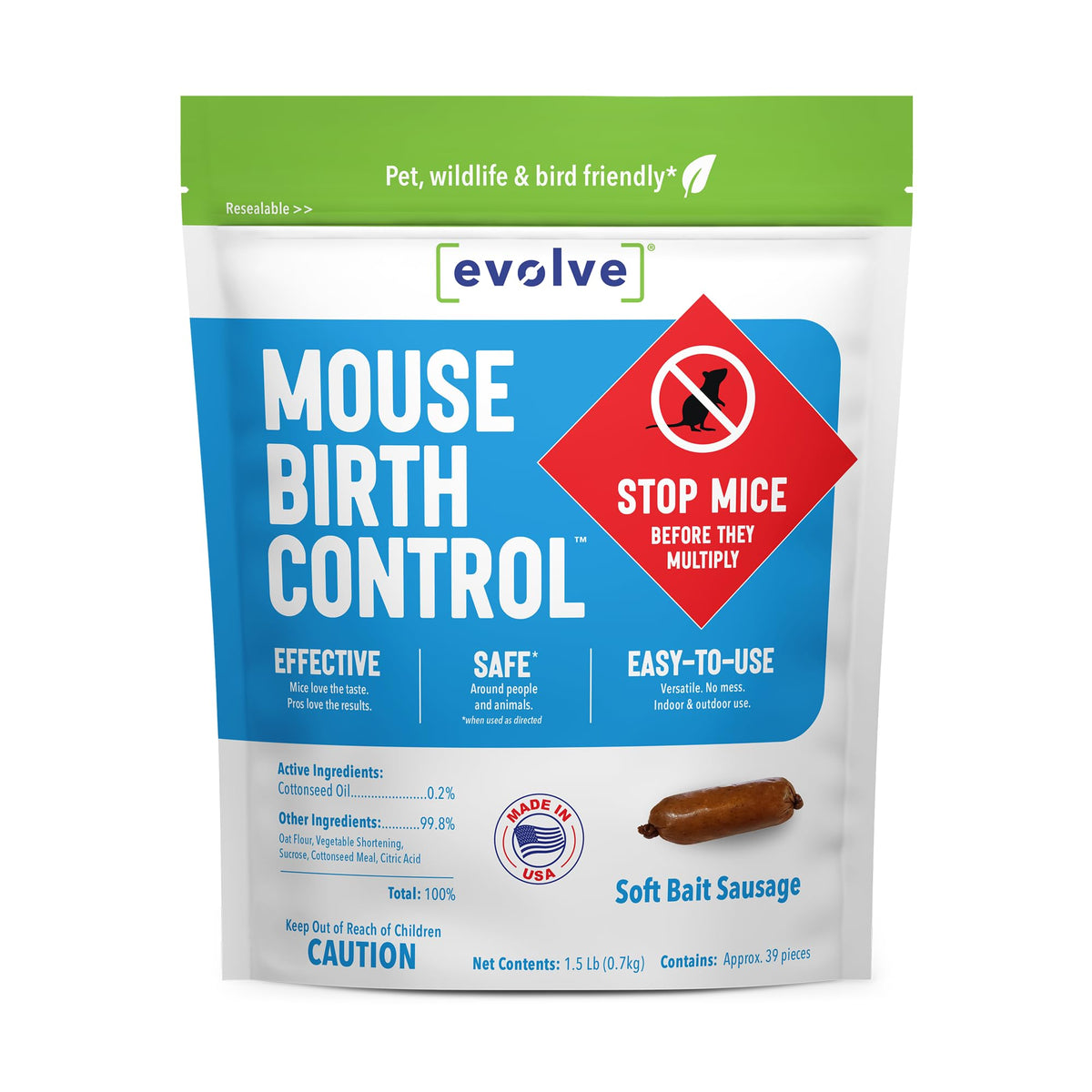 SenesTech EVOLVE front packaging showing product and weight benefits