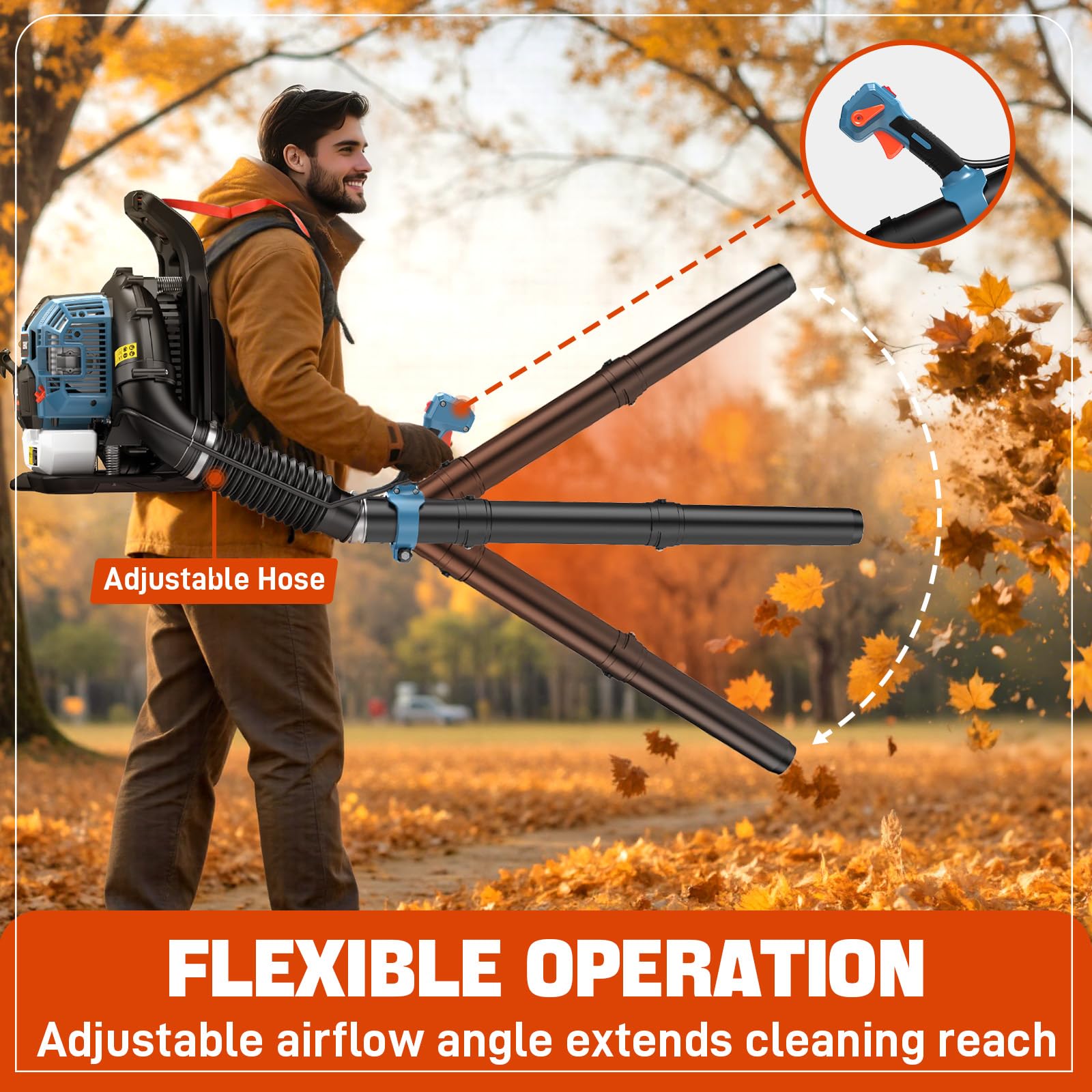 SENIX airflow demonstration showing high CFM moving large debris quickly