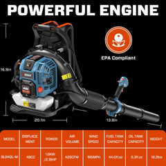 SENIX engine closeup highlighting 49cc 4-cycle motor and dependable power
