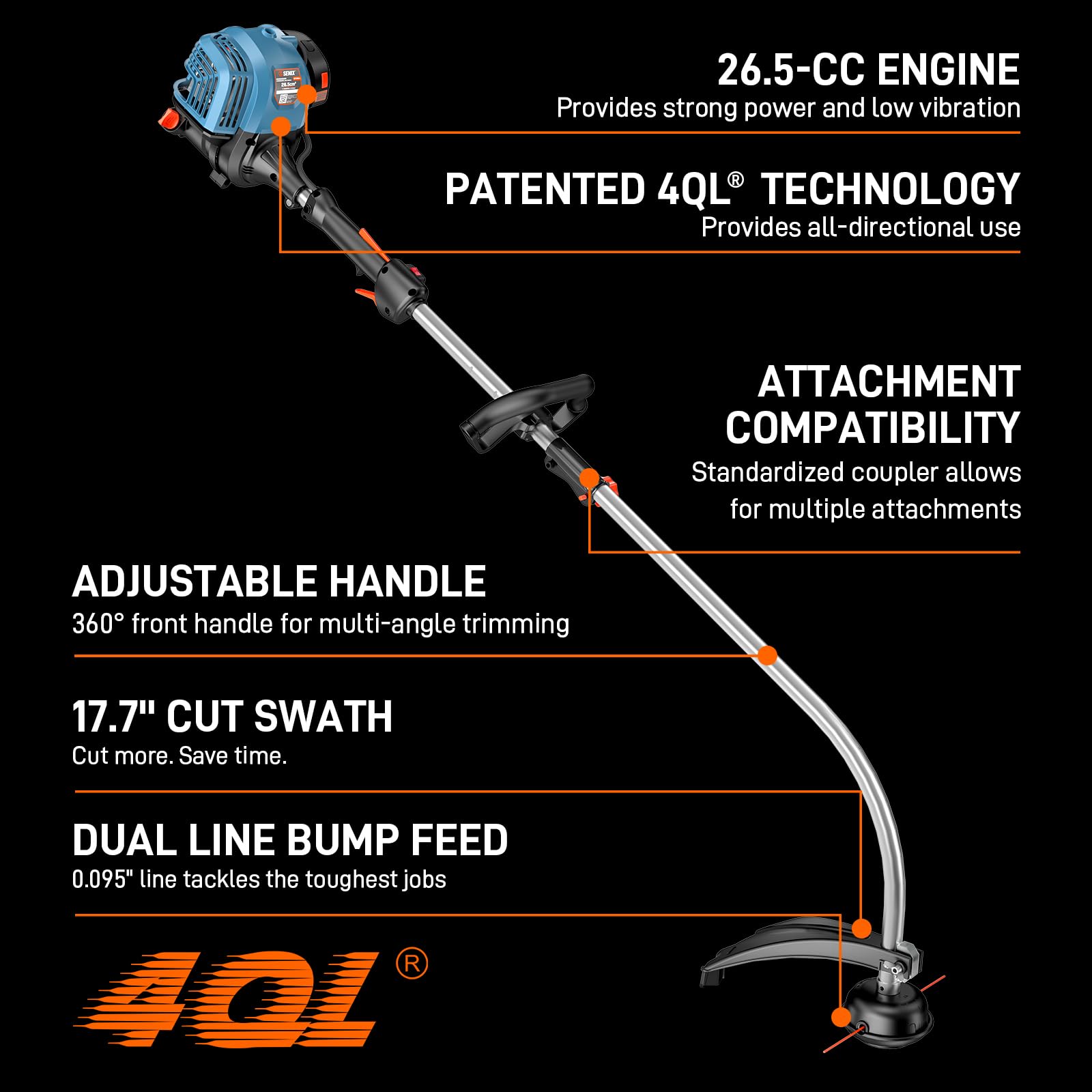 SENIX included harness and tools laid out for easy assembly and balanced operation