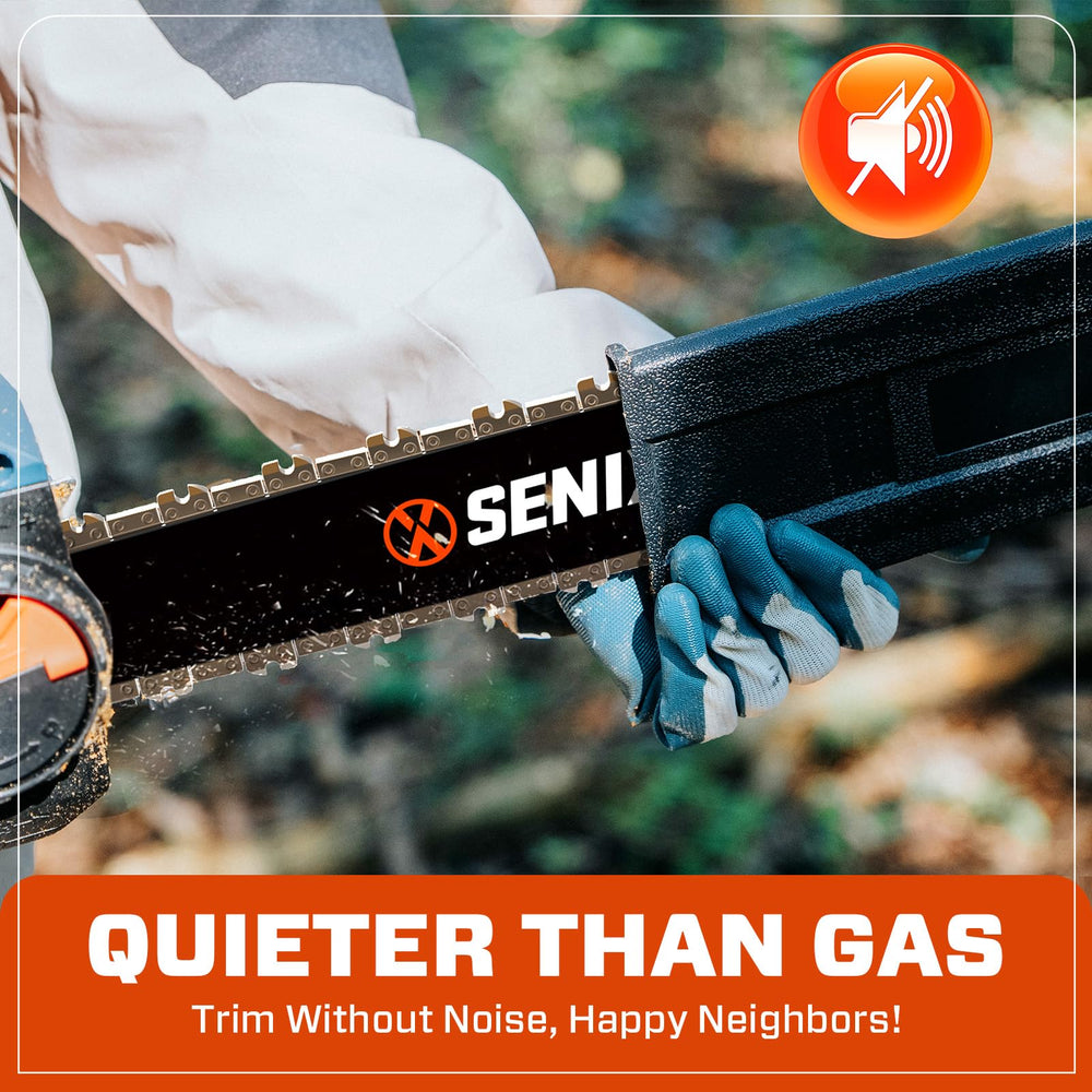 SENIX saw in hand cutting branch demonstrating control and reduced vibration benefit
