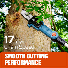 SENIX chain and bar detail highlighting fast cutting performance