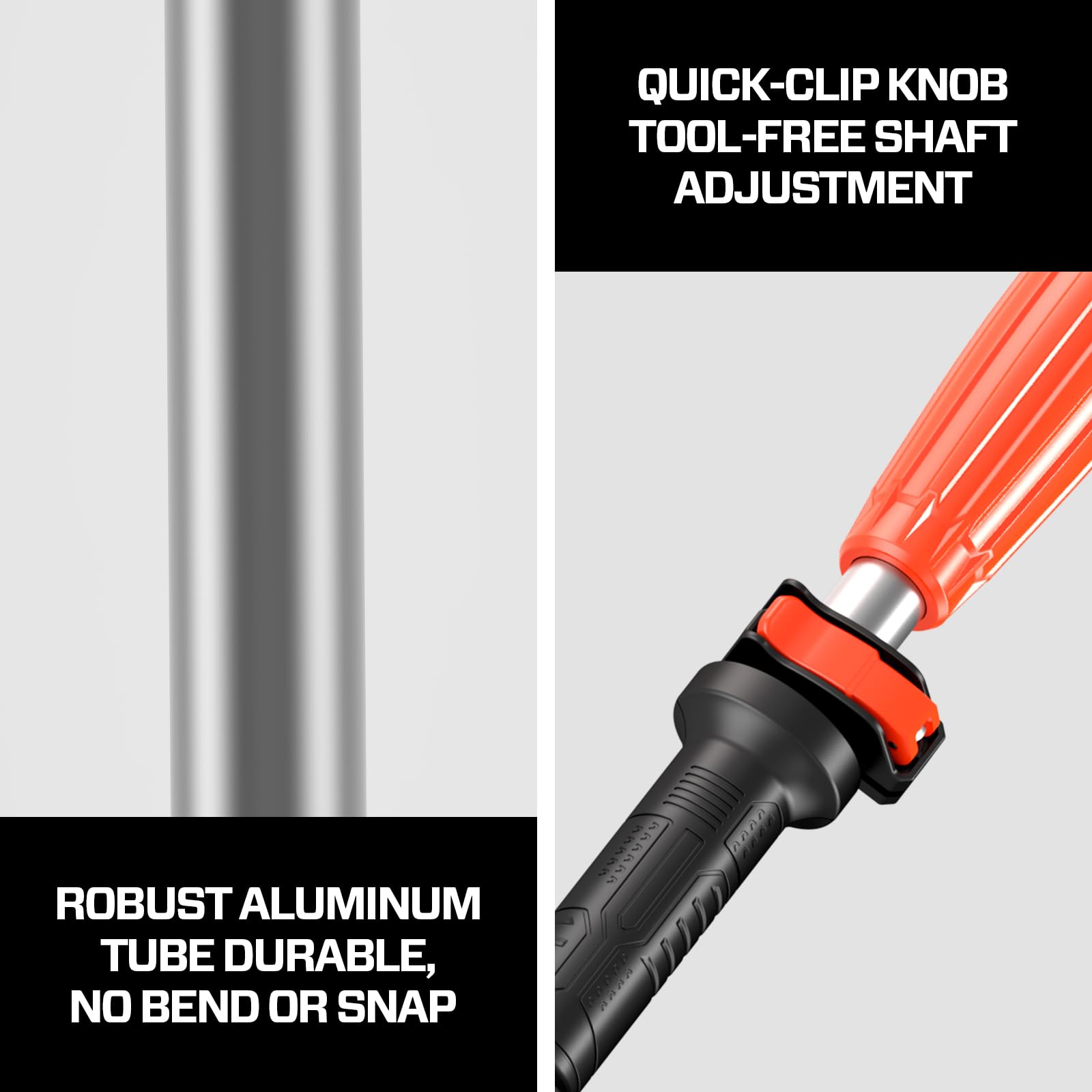 SENIX pole saw next to person showing scale and ergonomic reach