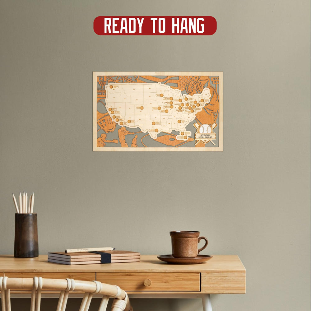 Sensemory open wooden gift box presenting the map and included greeting card