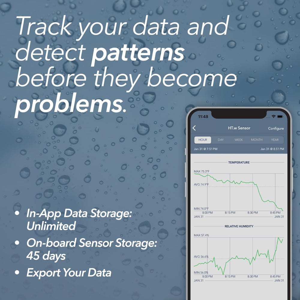 SensorPush HT.w placed in a refrigerator indicating reliable cold-storage monitoring
