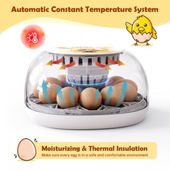 SENXINGYAN internal turntable detail demonstrating gentle automatic egg turning benefit