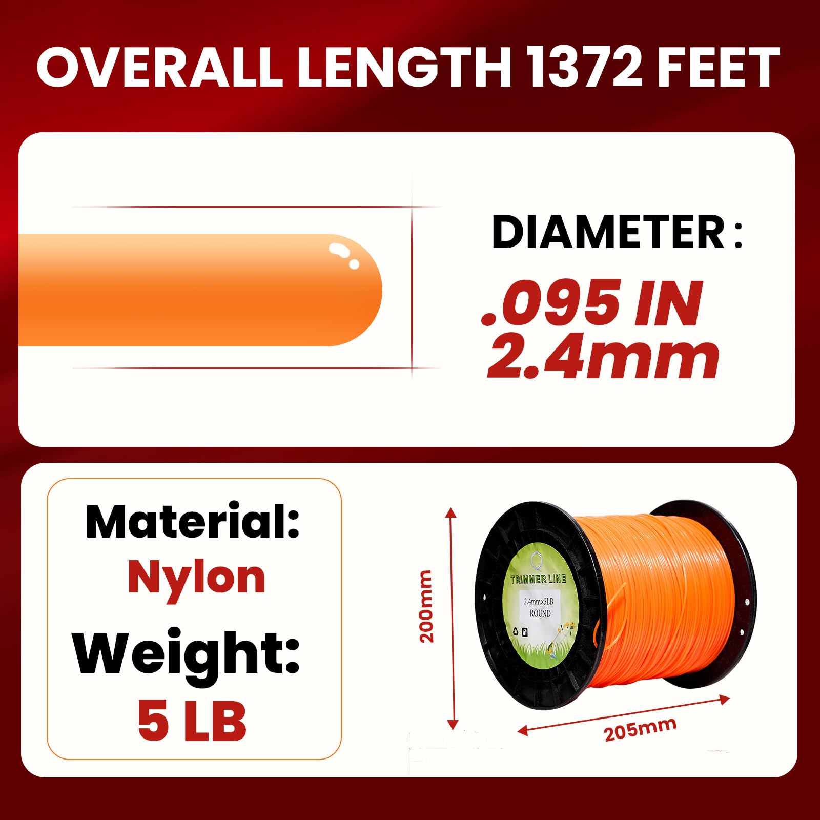 SENZHAO close-up gauge detail showing precise .095 inch diameter advantage