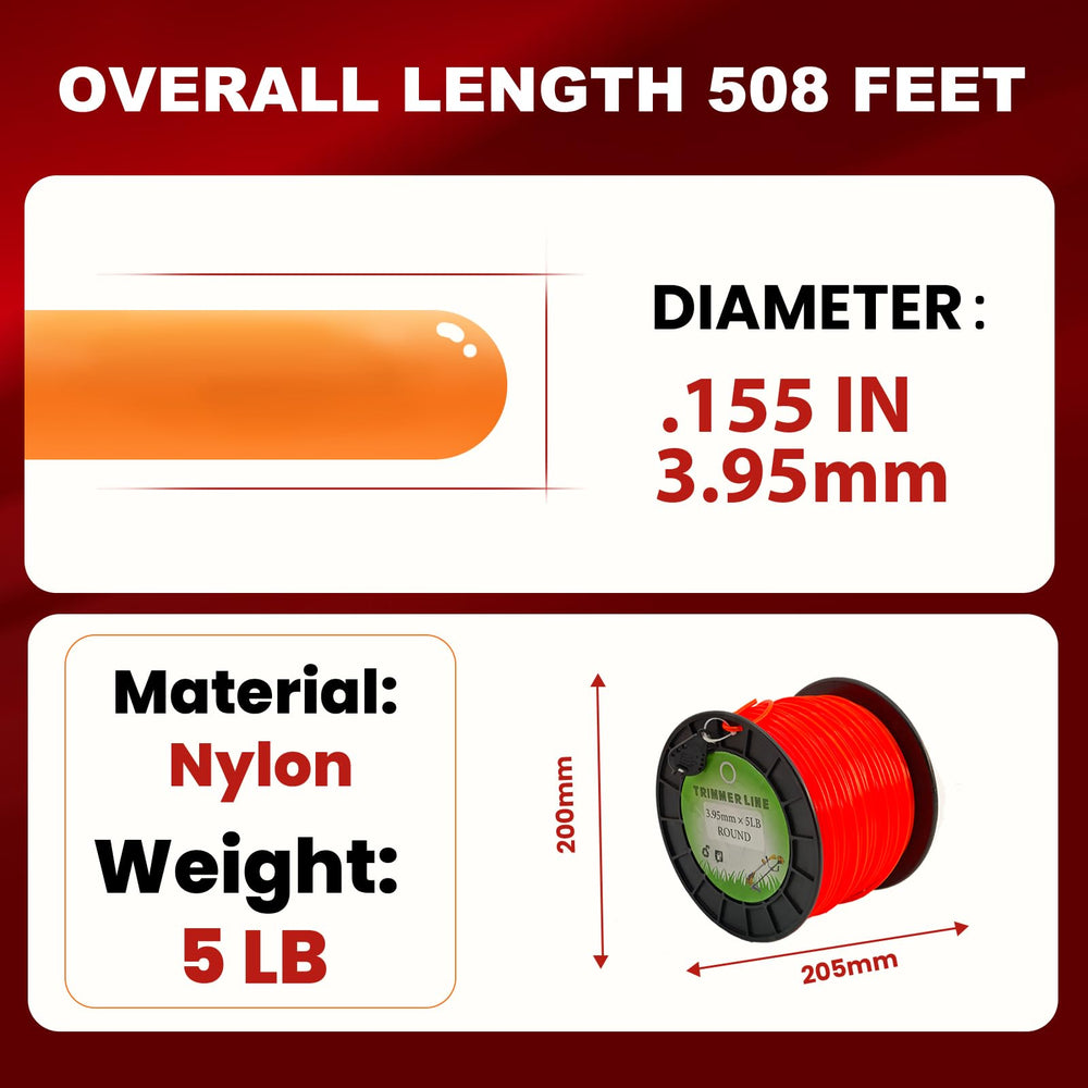 SENZHAO close-up showing .155 inch diameter line for reliable heavy-duty cutting