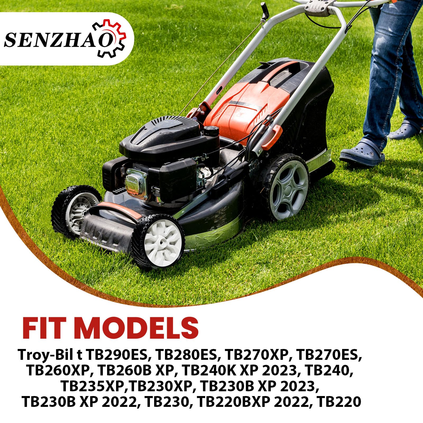 SENZHAO wheel on restored mower in yard illustrating improved traction and control