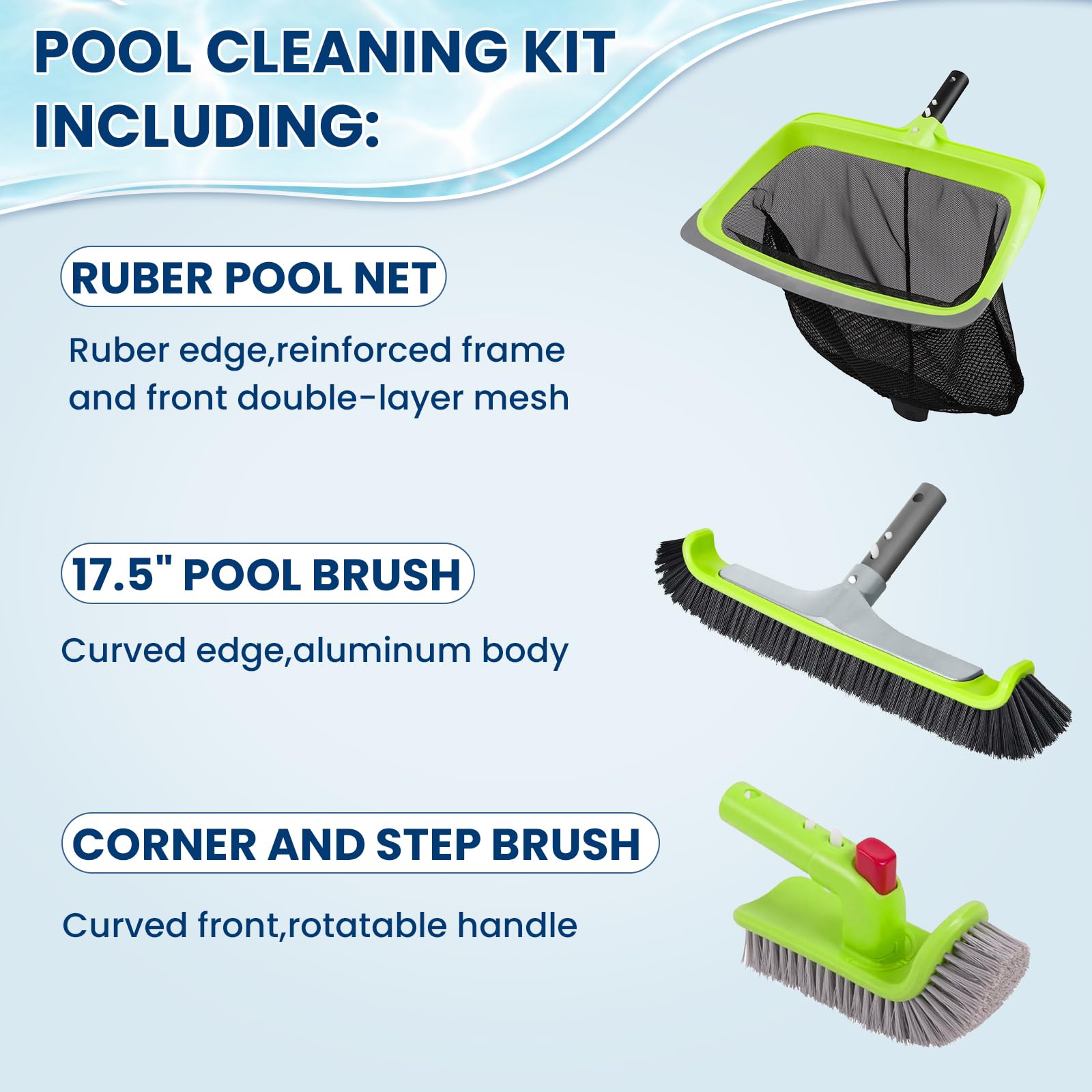 Sepetrel 17.5-inch aluminum wall brush close-up, durable and liner-friendly
