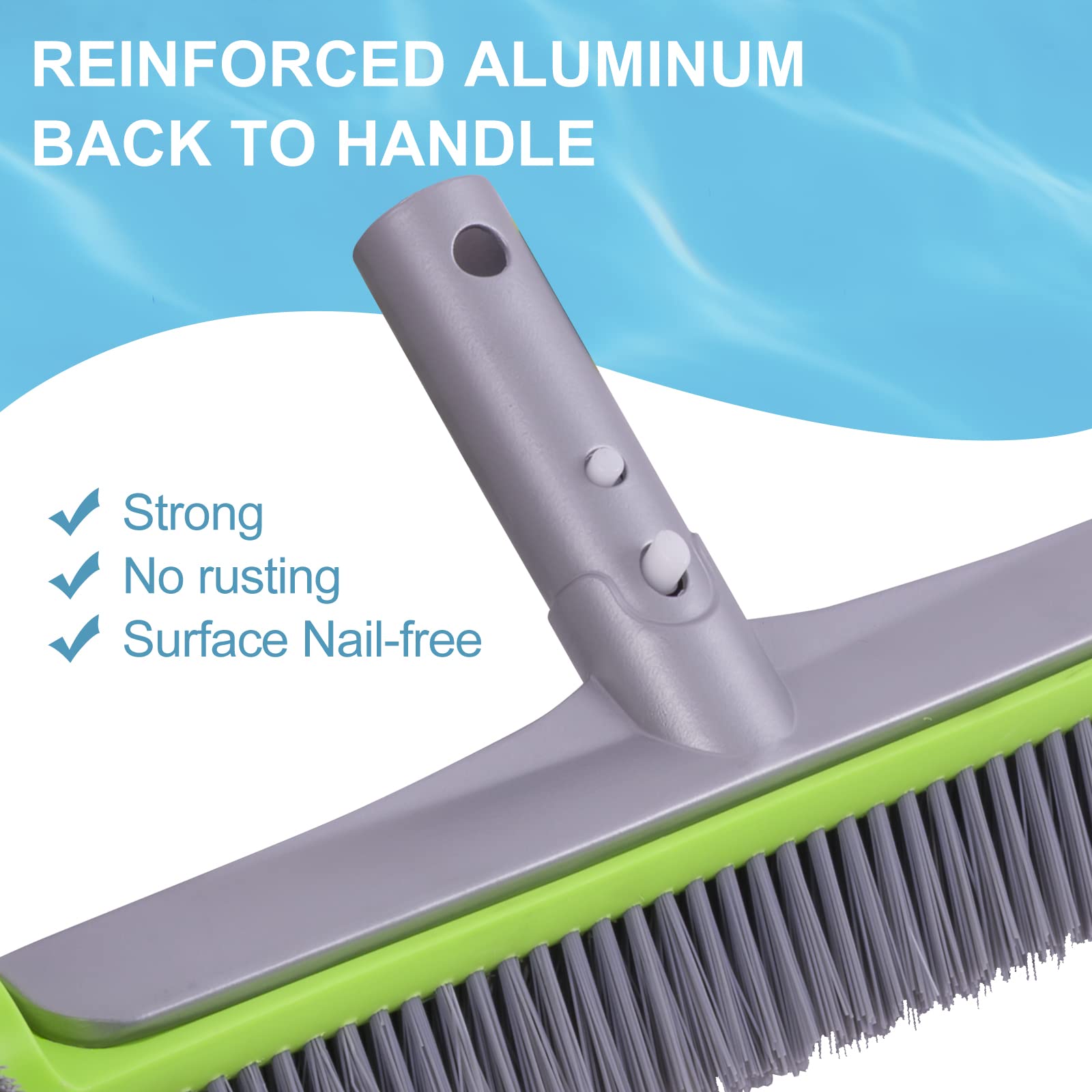 Sepetrel reinforced aluminum back detail adding durability and stable cleaning