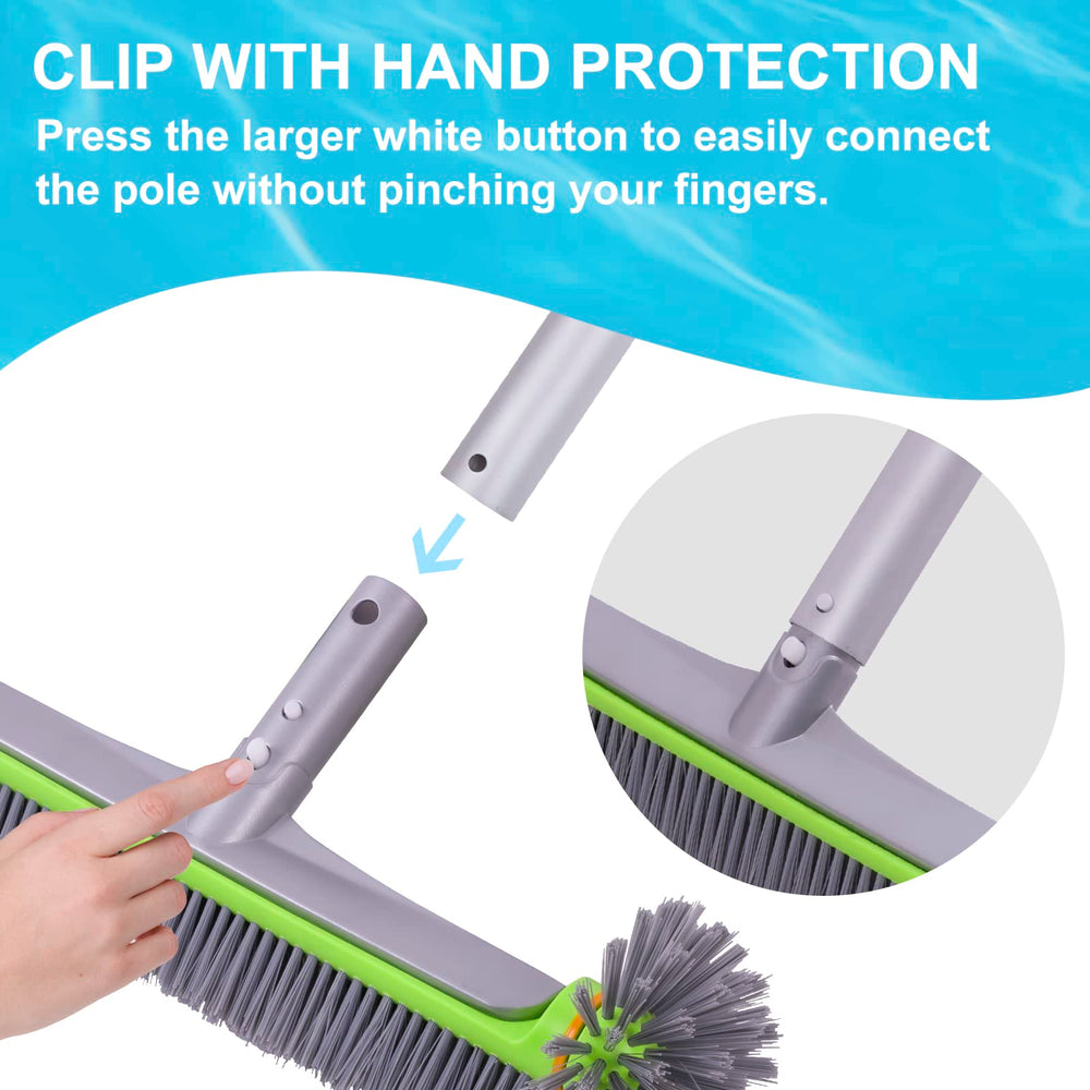 Sepetrel angled handle connection at 45 degrees improving cleaning contact