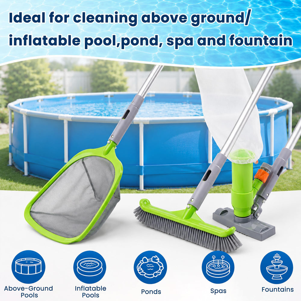 Sepetrel kit in use cleaning an inflatable pool quickly and easily