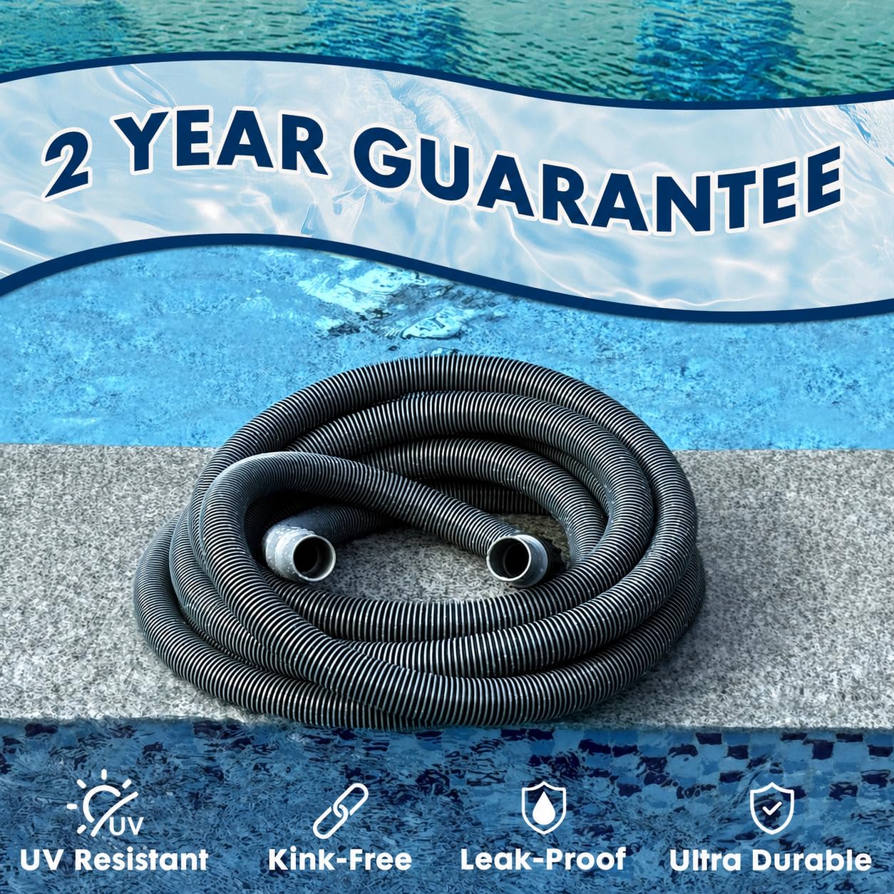 Sepetrel product label close-up showing material specs and five-year warranty for owner confidence