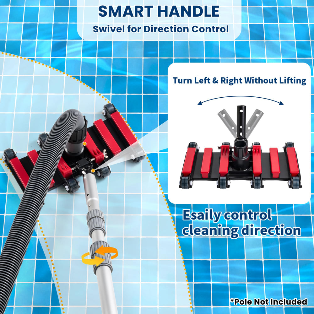 Sepetrel vacuum head in pool cleaning action for efficient debris removal benefit