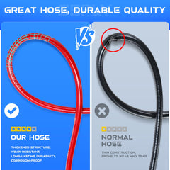 SEPLY 50ft sewer jet hose laid out showing reach and durability