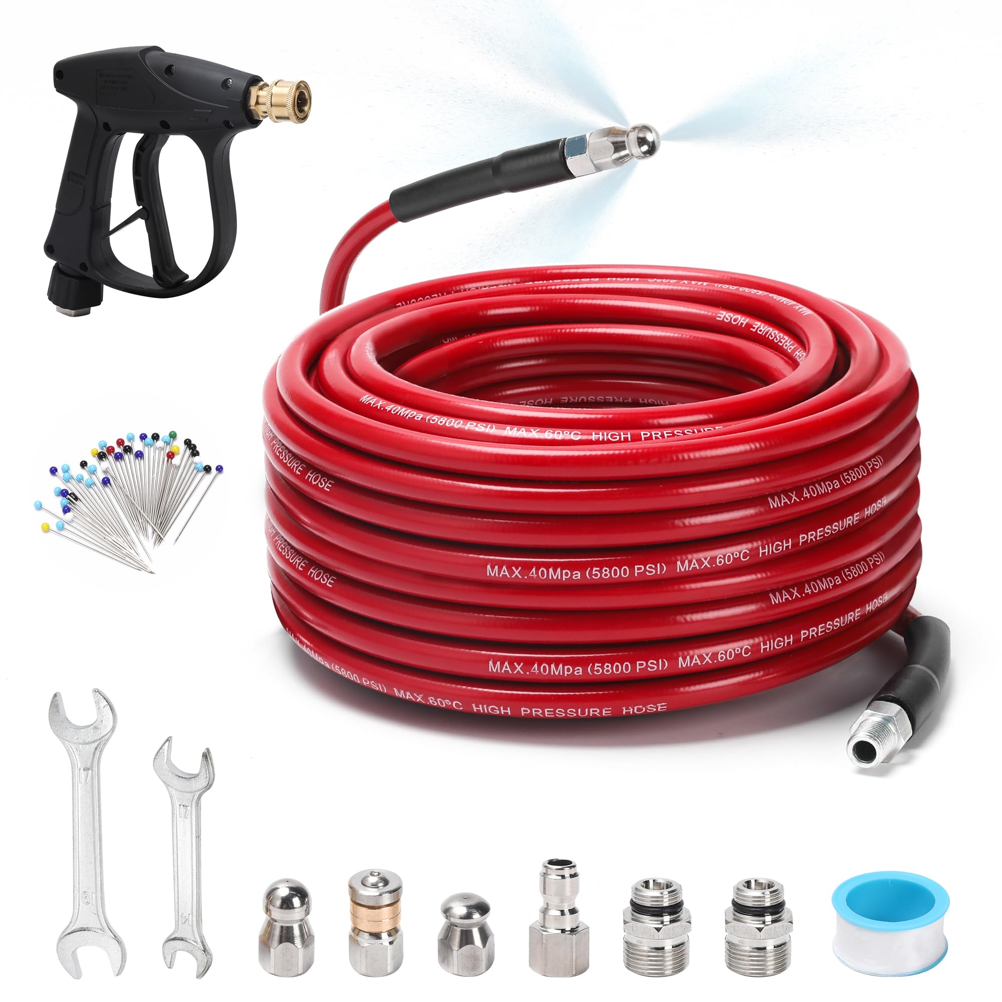 SEPLY paquete completo del kit jetter mostrando todos los componentes y facilidad de uso