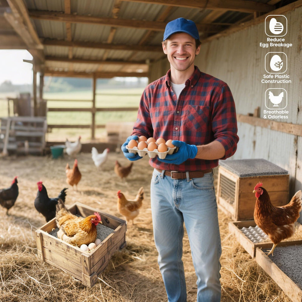 Serendipresent lifestyle shot in backyard coop showing durable reusable solution benefit