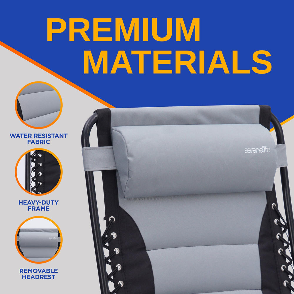 SereneLife anti-slip feet and steel frame providing stable support