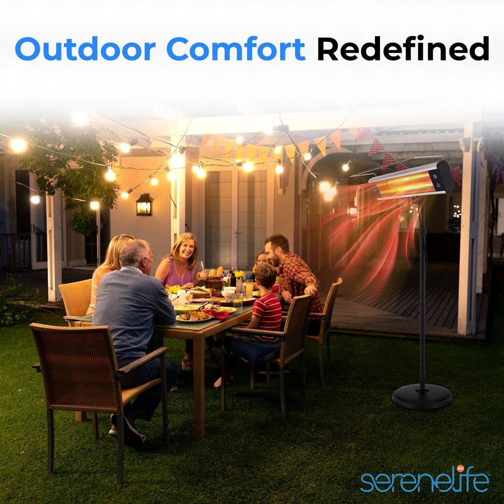 SereneLife base and power cord with scale showing stable footprint and placement ease