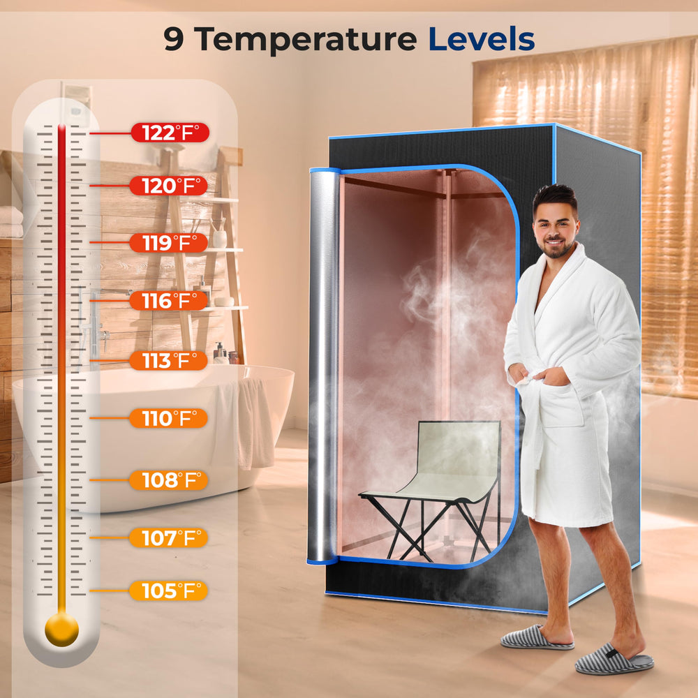 SereneLife foldable sauna chair with sponge cushion for comfortable sit-in relaxation