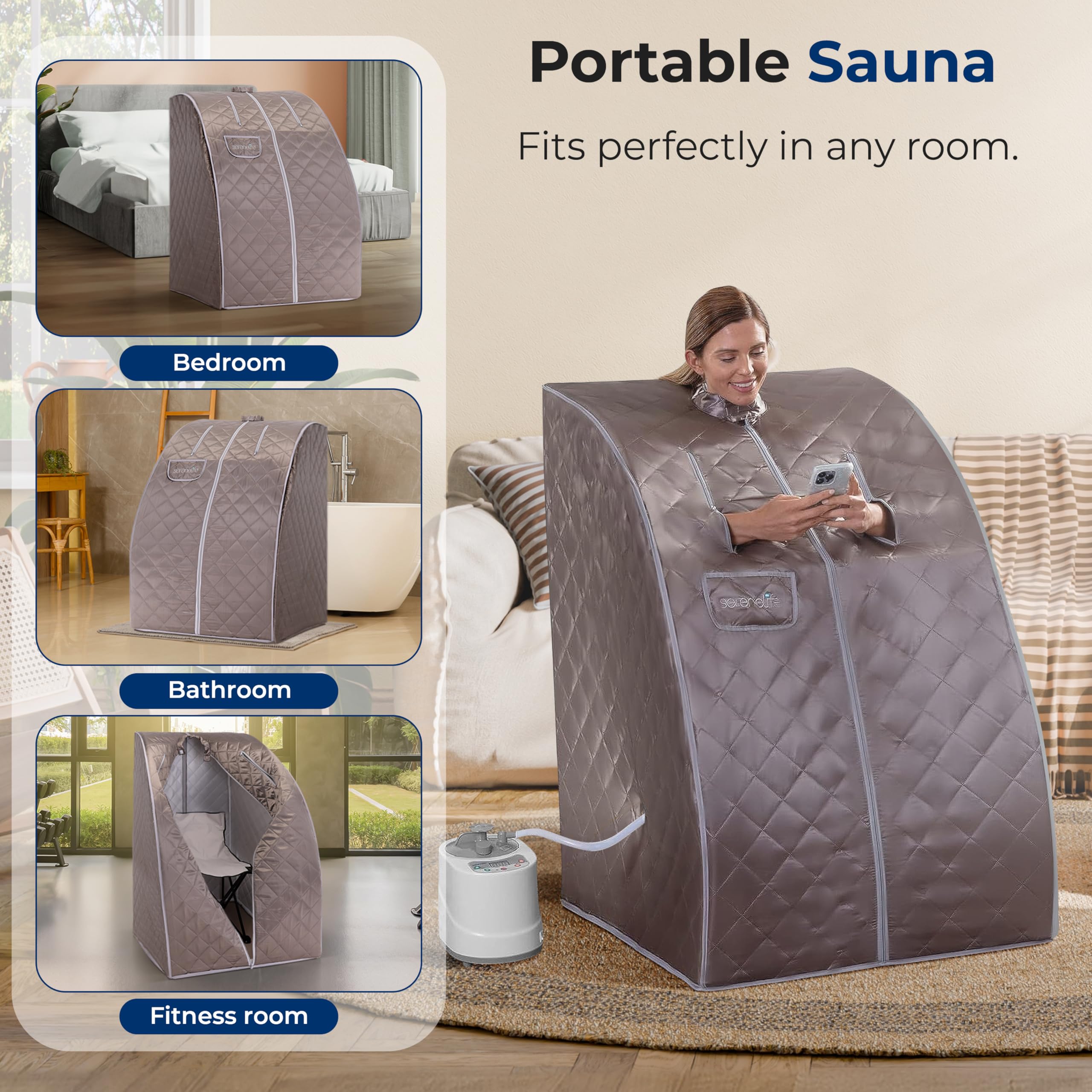 SereneLife foot heating mat detail showing extra warmth and comfort during sessions