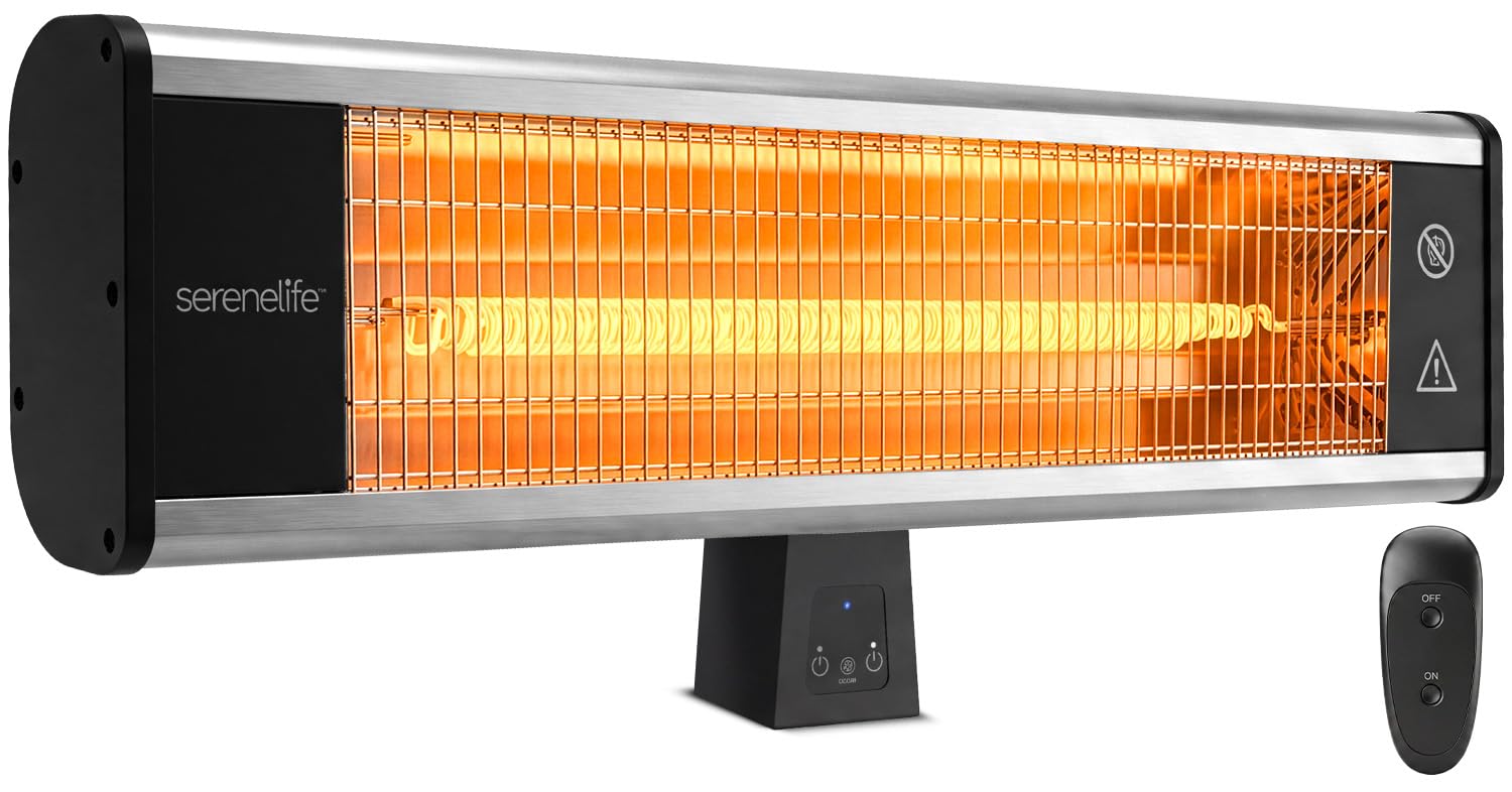 SereneLife front view of wall-mounted heater showing sleek design and instant warmth