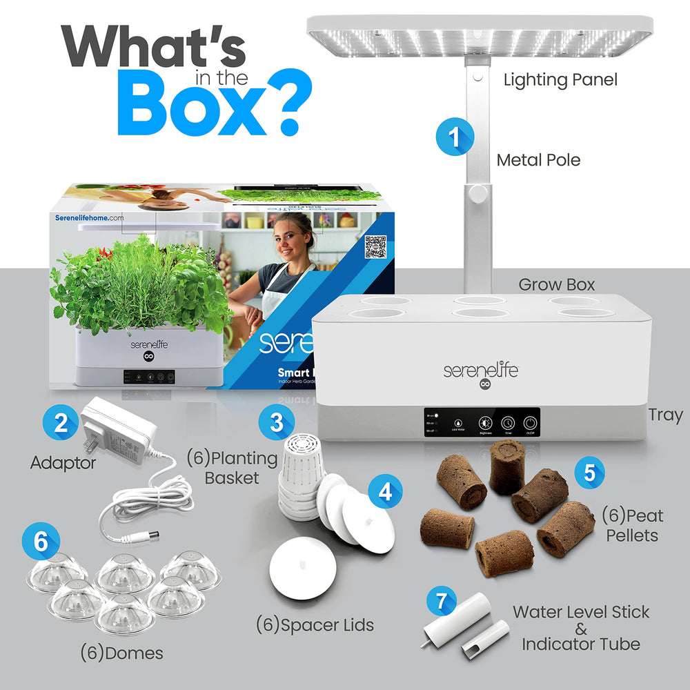 SereneLife on kitchen counter growing fresh herbs indoors for convenient cooking