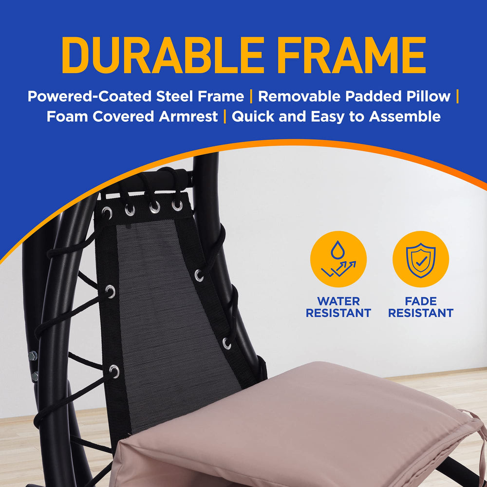 SereneLife padded pillow and polyester seat texture showing durable, comfortable materials
