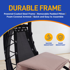 SereneLife padded pillow and polyester seat texture showing durable, comfortable materials