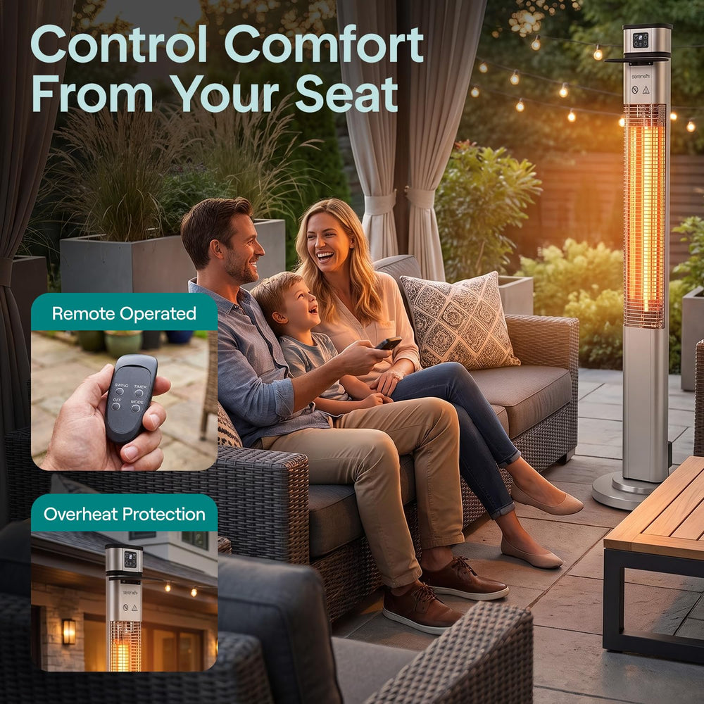 SereneLife remote control and top panel for easy hands-free temperature changes