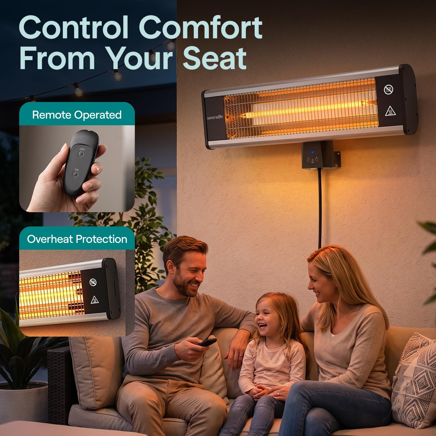 SereneLife remote control for easy operation and instant comfort