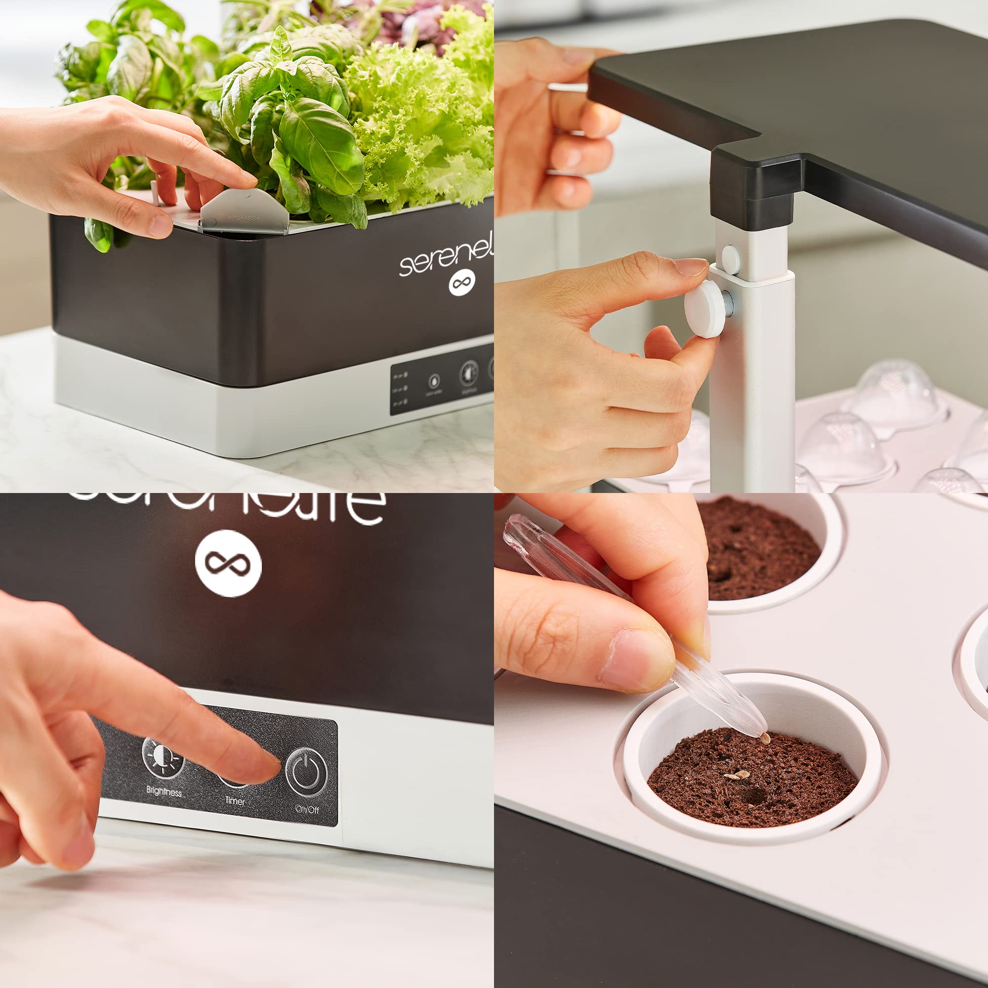 SereneLife water reservoir with level stick visible to help prevent under‑watering