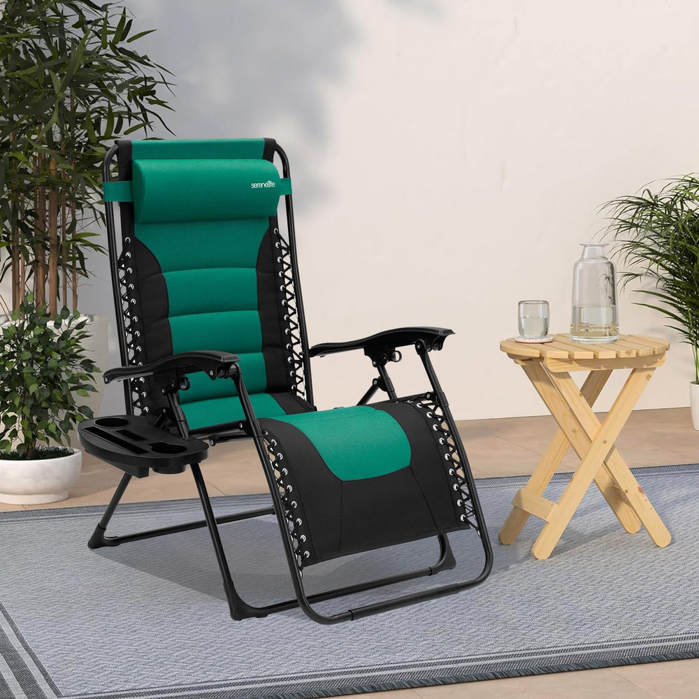 SereneLife size comparison by chair next to cooler to show scale and portability advantages