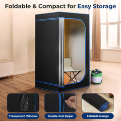 SereneLife double-pull zipper and transparent window detail for easy access and visibility