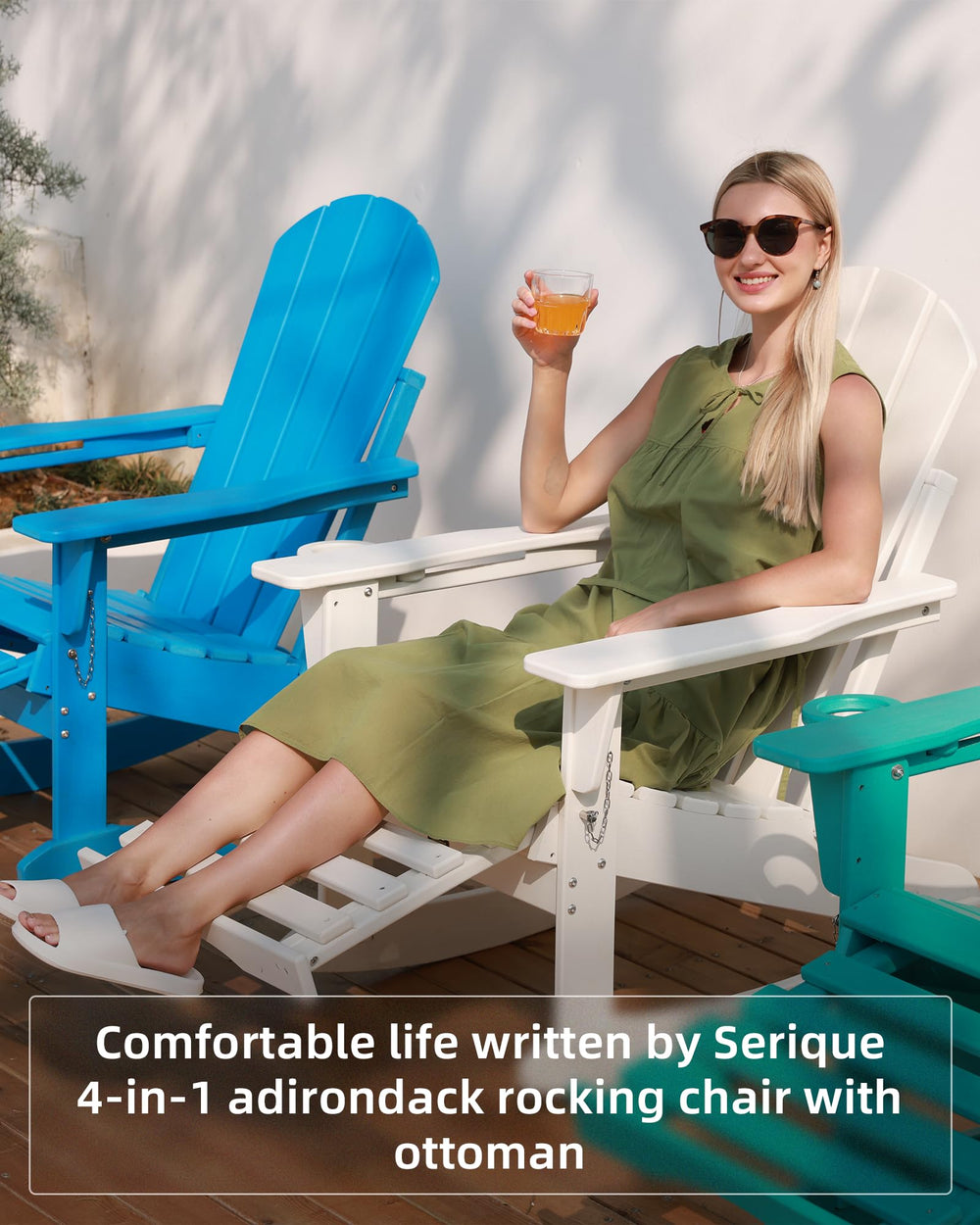 Serique on a porch setting showing weather resistance and outdoor styling