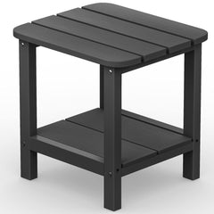 SERWALL front view of gray Adirondack side table showing compact silhouette and utility