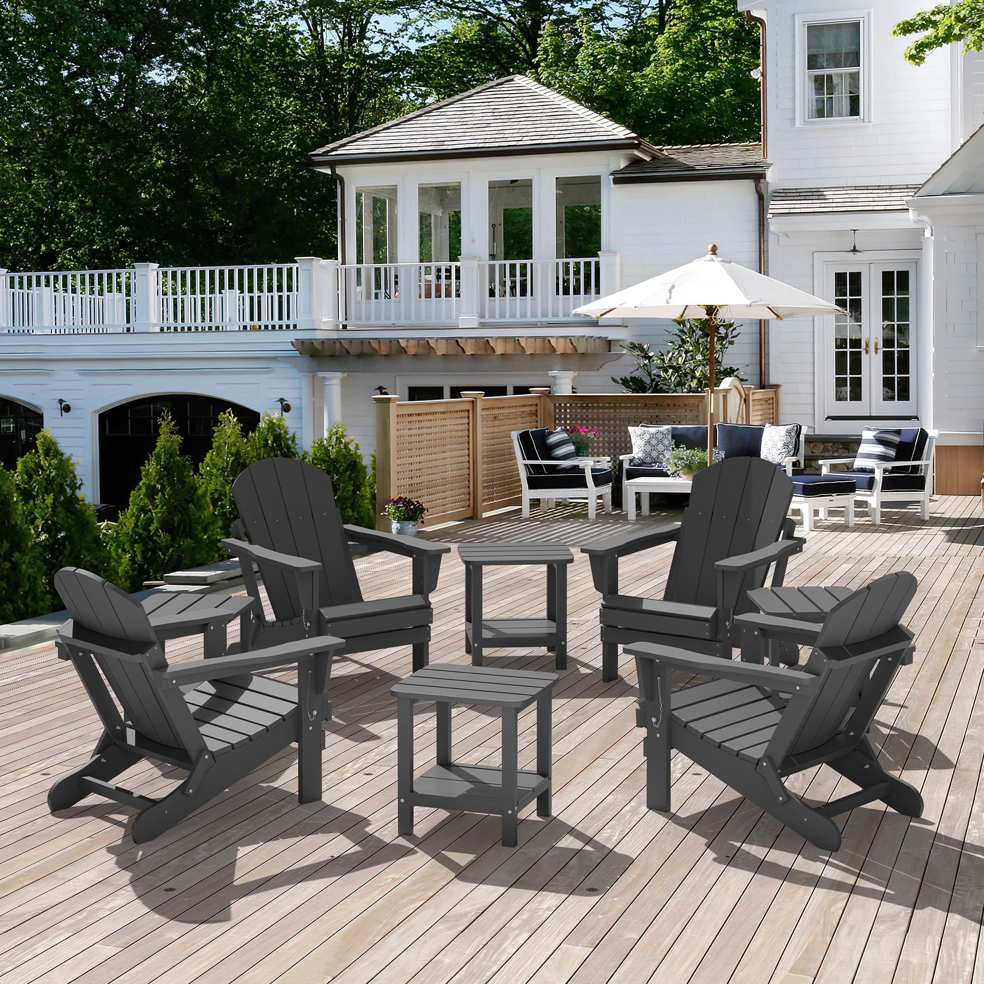SERWALL sunlit lifestyle scene showing low-maintenance table enduring outdoor elements