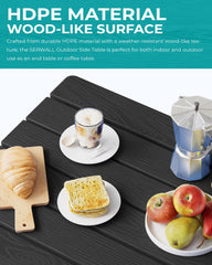 SERWALL close-up of HDPE tabletop texture highlights weather resistance
