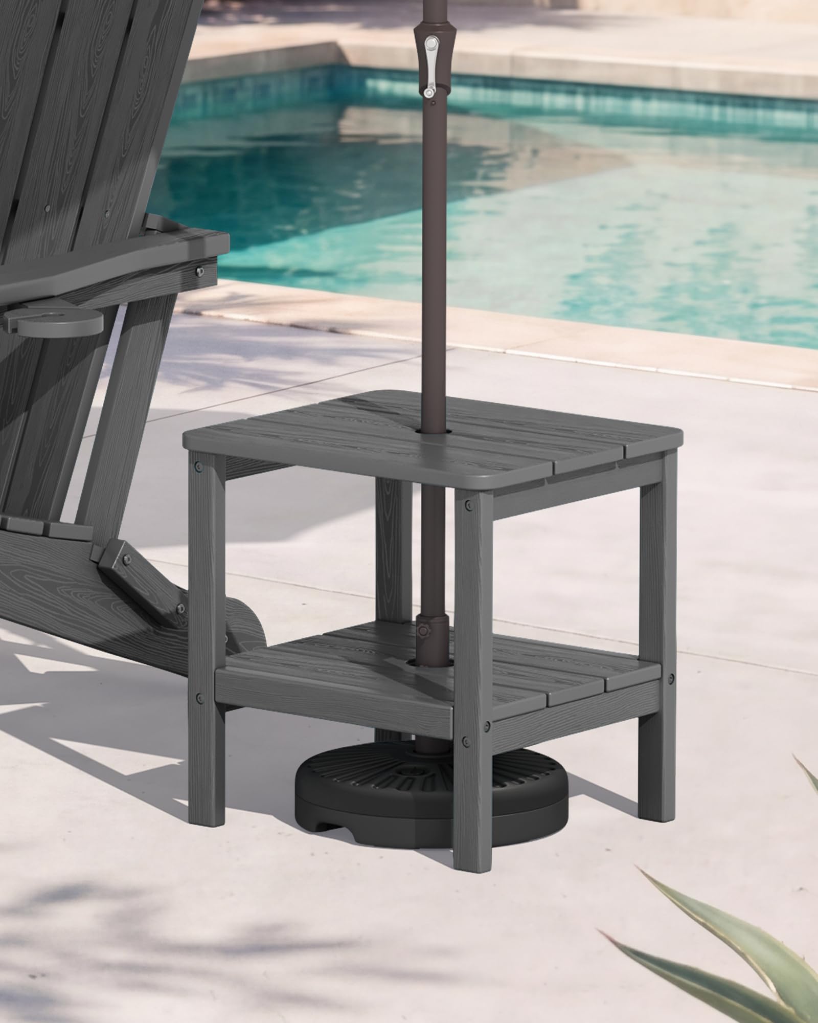 SERWALL lifestyle poolside setting showing waterproof use and easy maintenance