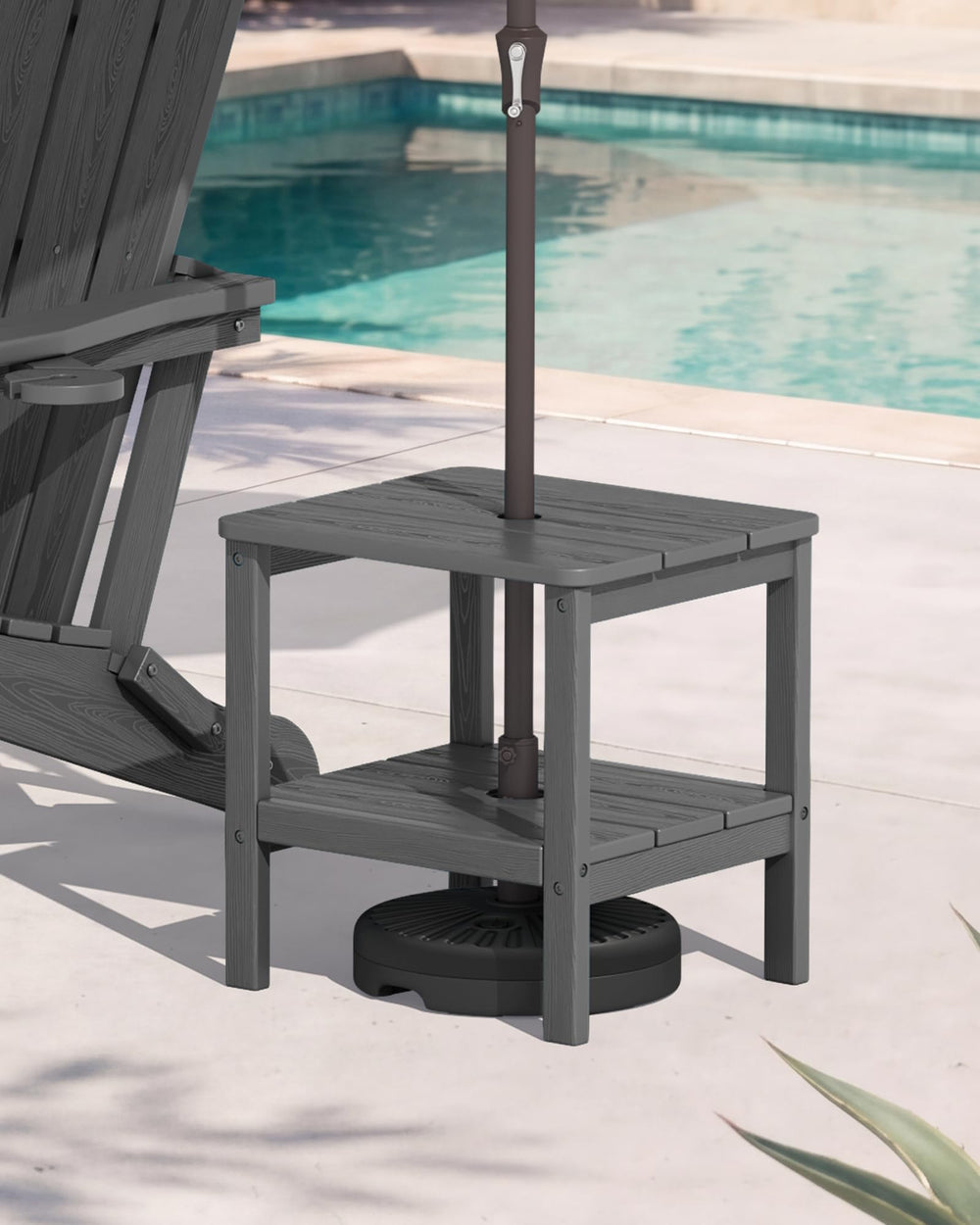 SERWALL lifestyle poolside setting showing waterproof use and easy maintenance