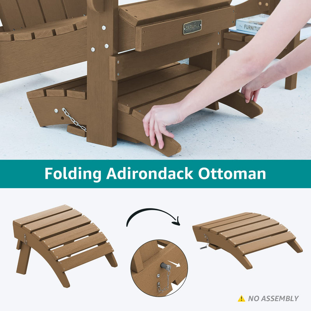 SERWALL ottoman folded storage position highlighting space-saving benefit