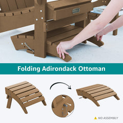 SERWALL ottoman folded storage position highlighting space-saving benefit