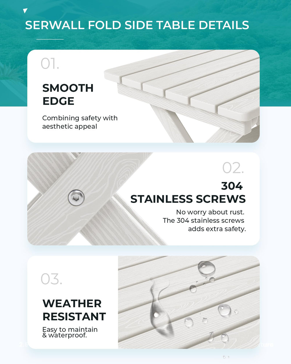 SERWALL table on a porch lifestyle scene offering a convenient outdoor surface