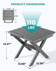 SERWALL side table next to Adirondack chair showing proper scale benefit