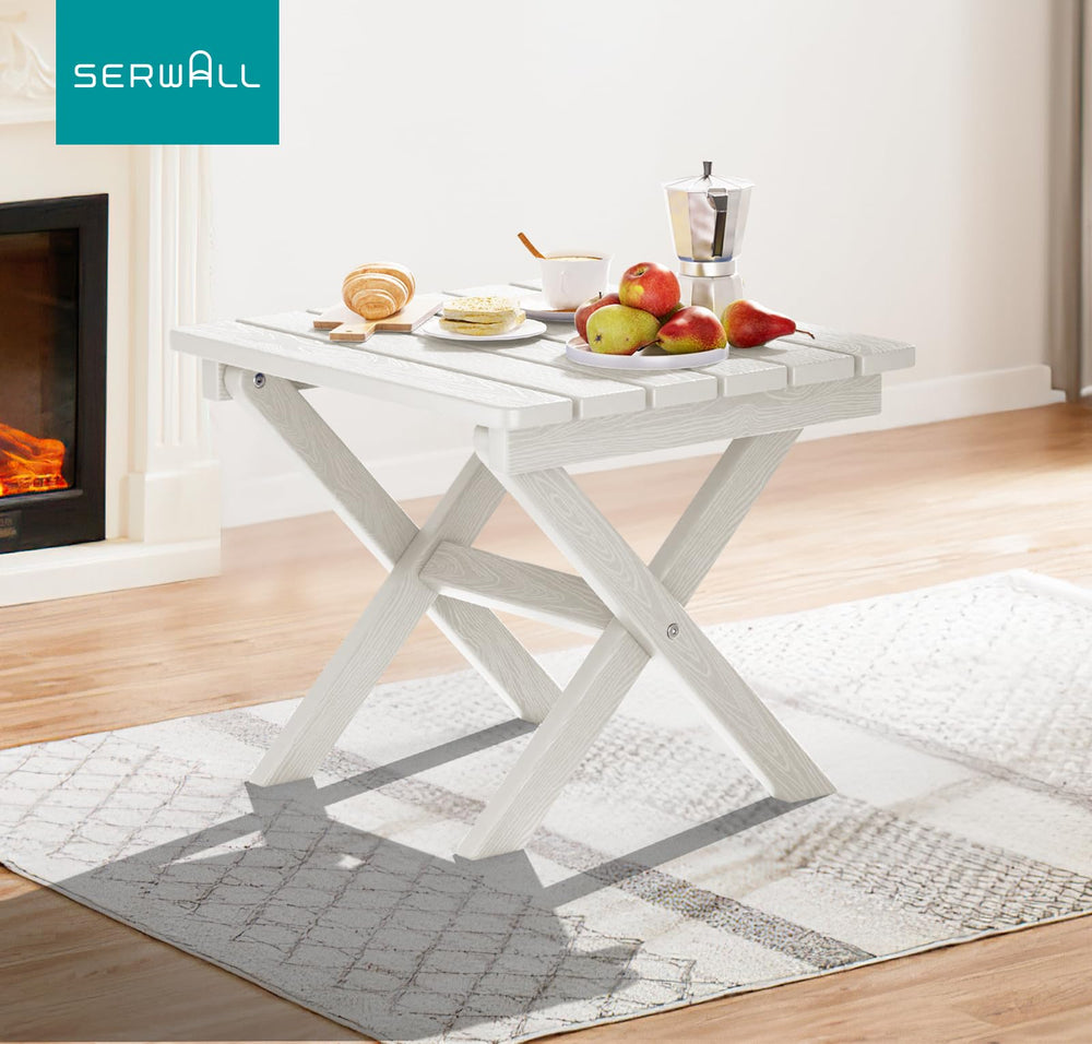 SERWALL poolside table with drink illustrating moisture-resistant convenience