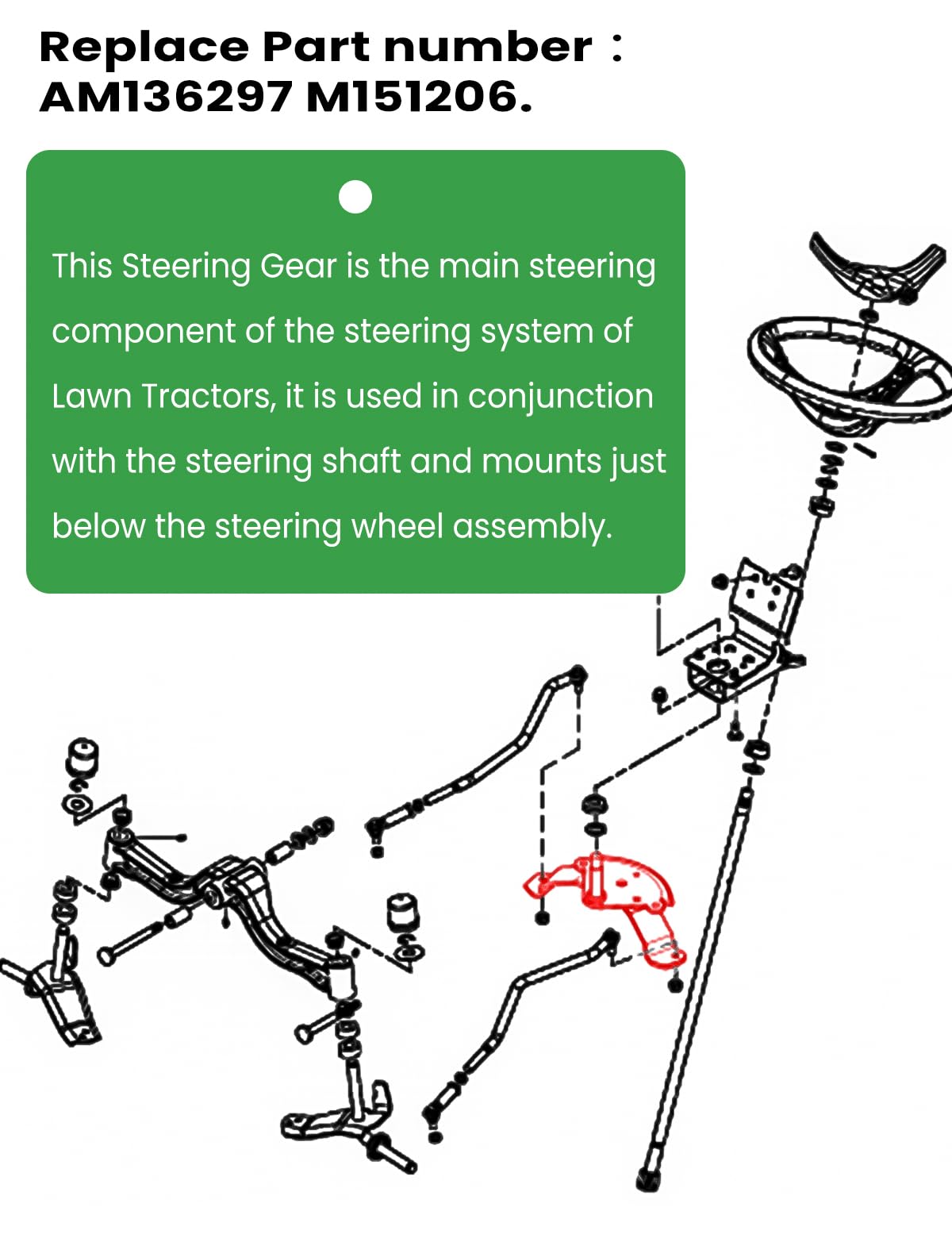 sevencow steering gear installed on John Deere tractor restoring tight steering