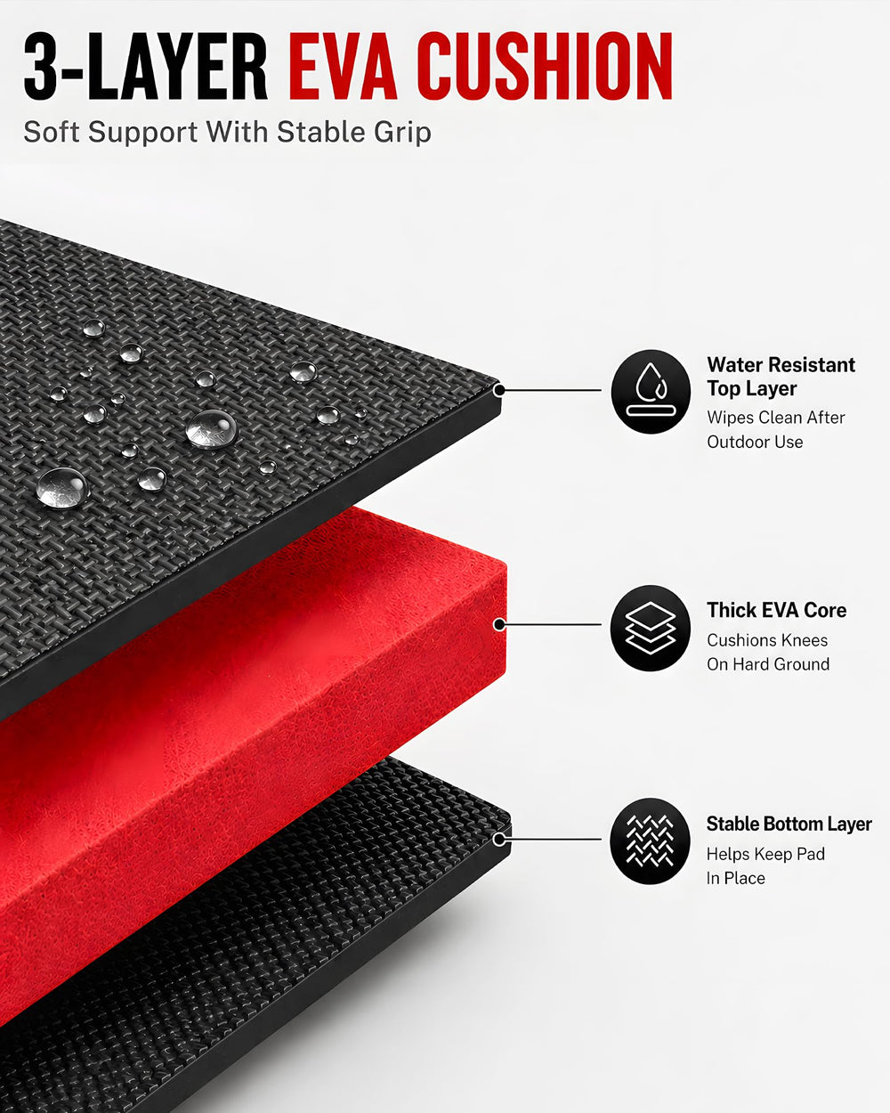 Sevenjungle folded side profile showing thick kneeling cushion benefit