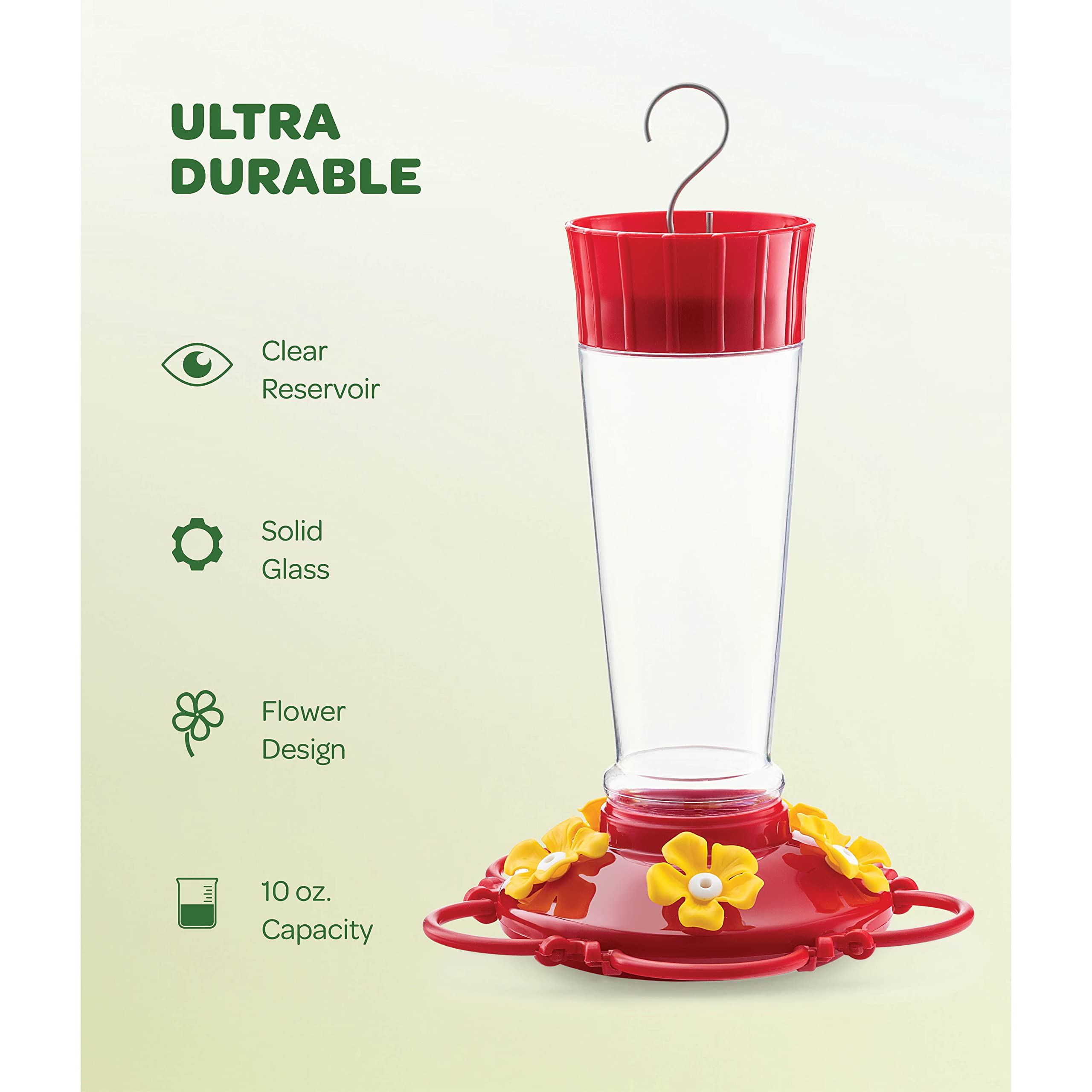 SEWANTA clear glass reservoir showing nectar level for timely refills