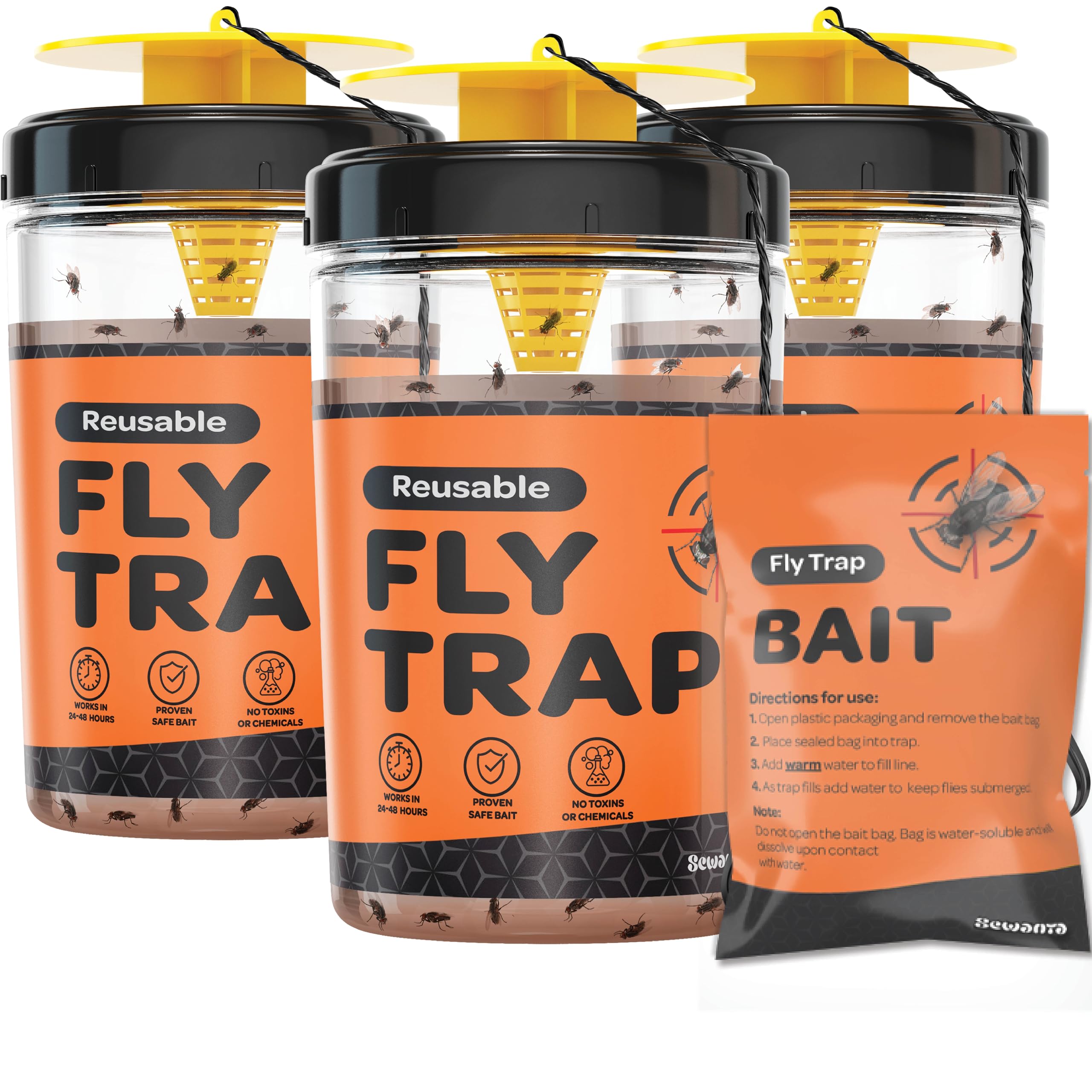 SEWANTA full kit contents laid out including ties and bait, ready-to-use convenience